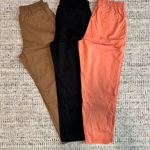 THREE Everlane Easy Chino Pants (Black, Khaki, and Pink)